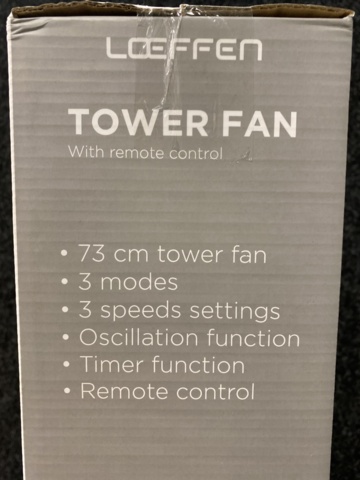 1017340-3 2 pcs Oscillating fan tower Loeffen 73 cm with remote control Black