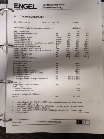1014760-42 Injection molding machine Engel ES 1350/250 HL