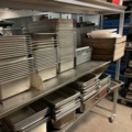 1017967-6 Sheet metal shelf with three shelves on wheels