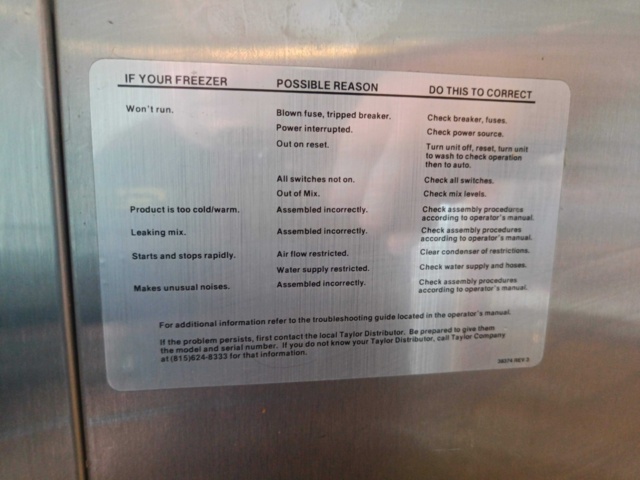 929092-18 Ice cream maker Taylor C606-58