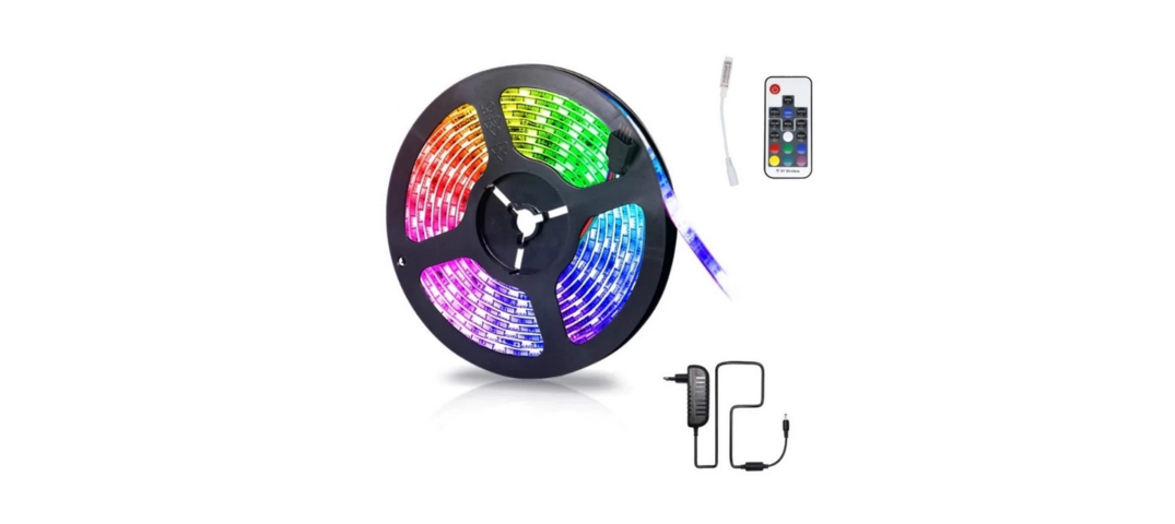 1018104-1 5st RGB LED-strip med fjärrkontroll 5m