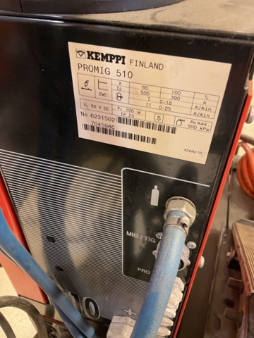 1001827-11 Mig welding, Kemppi Pro Mig 510