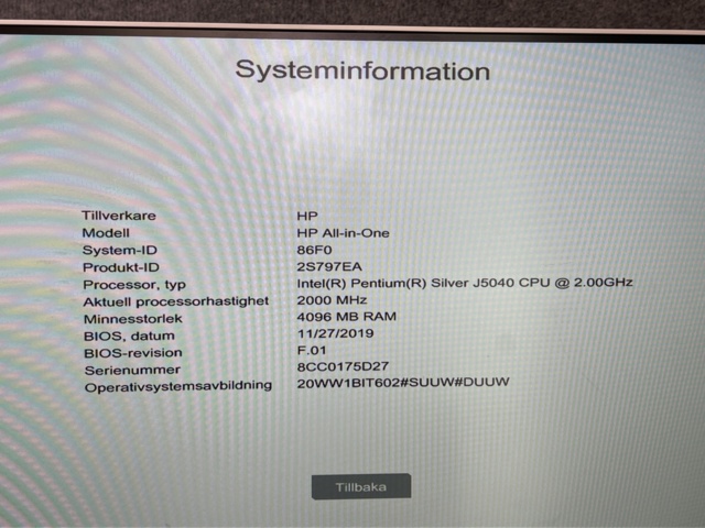 962851-14 Computer, HP All - in - One PC - 24"