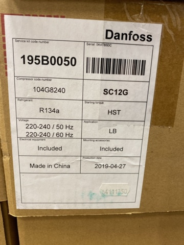 1019661-2 Compressor Danfoss SC12G-H