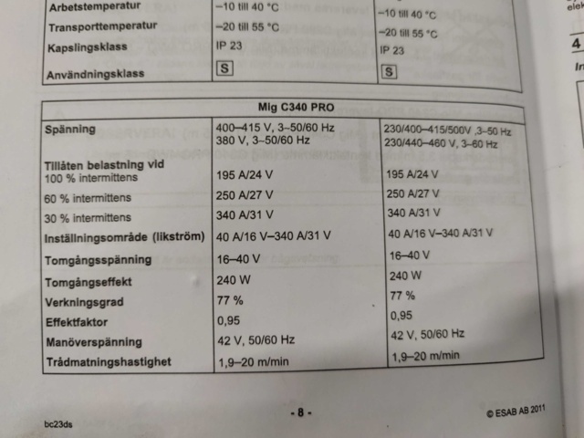 1020355-15 Migsvets Esab Origo Mig C340 Pro 4WD