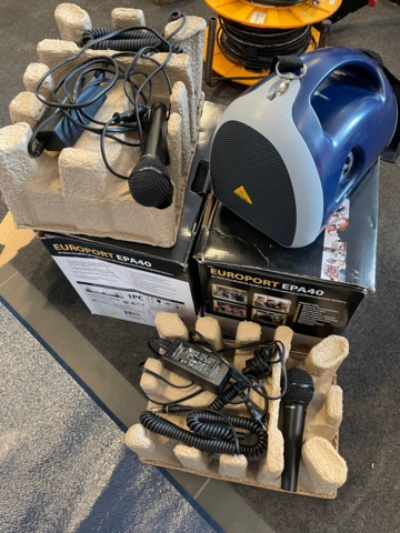 1019078-1 Portable PA system with microphone, Europort EPA40, 2 pieces