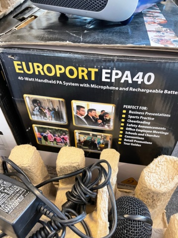 1019078-4 Portable PA system with microphone, Europort EPA40, 2 pieces