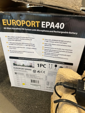 1019078-6 Portable PA system with microphone, Europort EPA40, 2 pieces