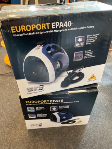 1019078-9 Portable PA system with microphone, Europort EPA40, 2 pieces