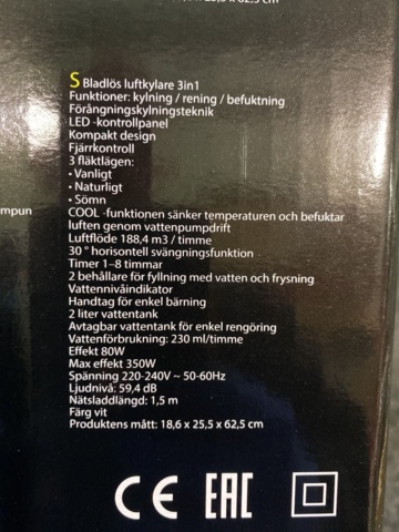 1020880-4 Bladeless air cooler Mesko 3 in 1, 2L