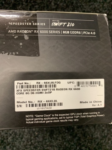 1019271-4 Graphics card Radeon RX 6600 SPEEDSTER SWFT 210 CORE 8 GB