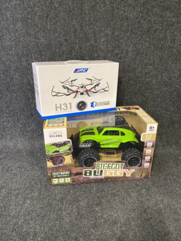 1021033-1 1st RC Buggy Big Foot 1:12, Grön & 1st Quadcopter JJRC H31 Vattentålig, Vit