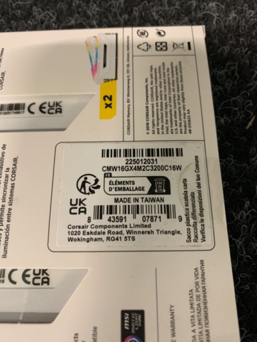 1016187-3 Ram-minne Corsair Vengeance RGB PRO DDR4 3200MHz 16GB (vit)