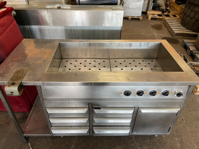 897958-2 Heating cabinet with 6 drawers and 1 cabinet and well with heat