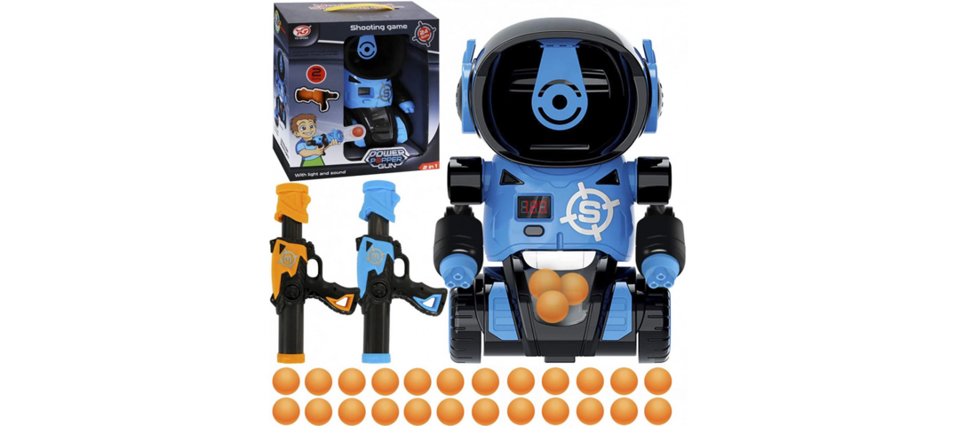 1021224-1 2 target shooting games with air pump guns - Orangea