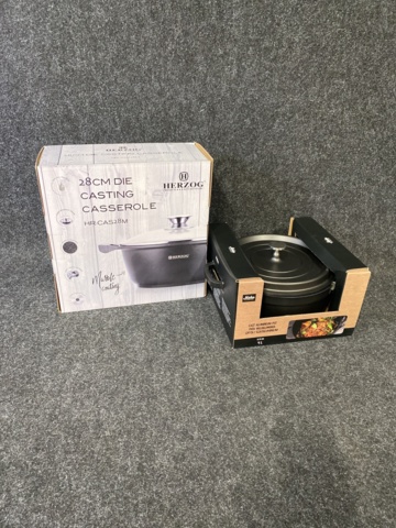 1021231-1 1st cast iron pot Herzog 28cm & 1st aluminum saucepan Maku 4L