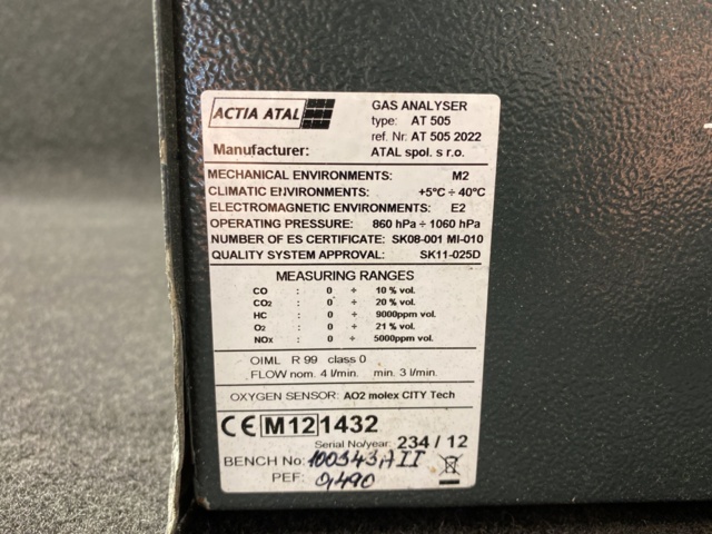 1002962-10 Avgasanalysator Actia Atal AT 505