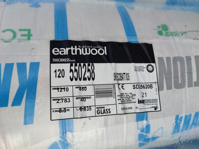1022509-2 Isoleringsskivor Knauf Insulation Ecobatt 035 1210*460*120 mm