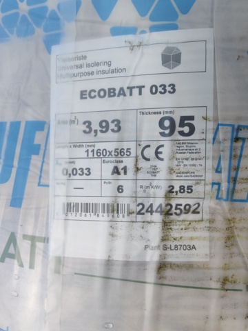 1022520-4 Insulation boards Knauf Insulation Ecobatt 033 1160*565*95 mm