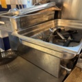 1022620-3 Stainless workbench with water bath and shelf with canteens