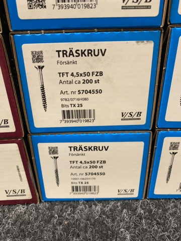 1025727-7 Sortiment med träskruv VSB