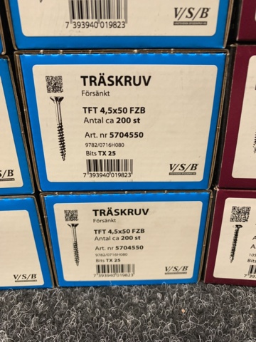1025727-9 Sortiment med träskruv VSB