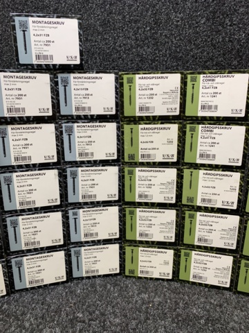 1026080-3 Sortiment med montageskruv & hårdgipsskruv VSB