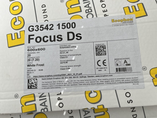 963301-6 Acoustic tiles, approx. 30 filled cartons (Rockfon & Ecophon)