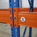 954726-4 5 sections of pallet racking - 6 ends and 20 beams