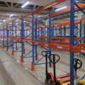 954731-1 8 sections of pallet racking - 9 ends and 30 beams