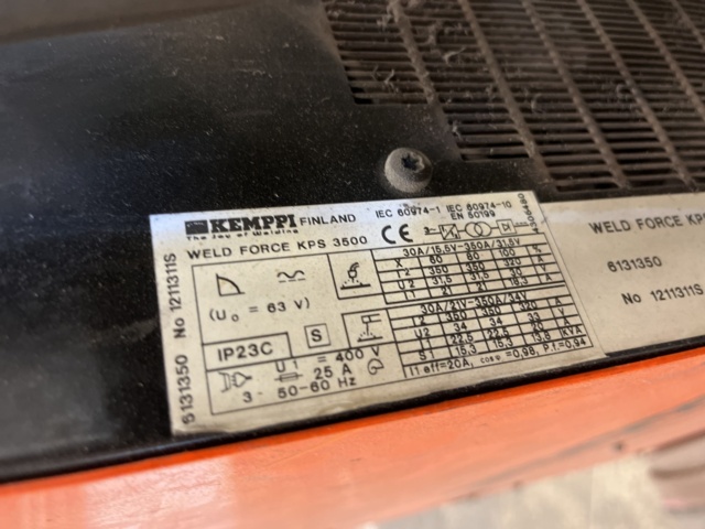 1012899-9 KEMPPI KPS 3500 pipe wire welder