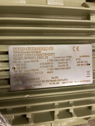 1012905-4 SEW Flat gear motor FAF87DRN112M4/TG/C/PT