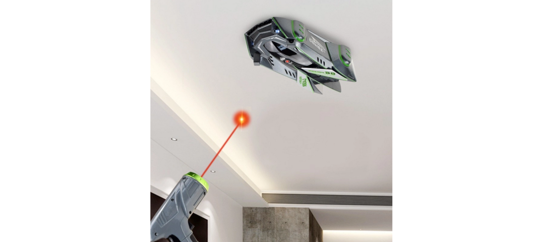 1021772-1 2 radio-controlled anti-gravity cars that follow lasers