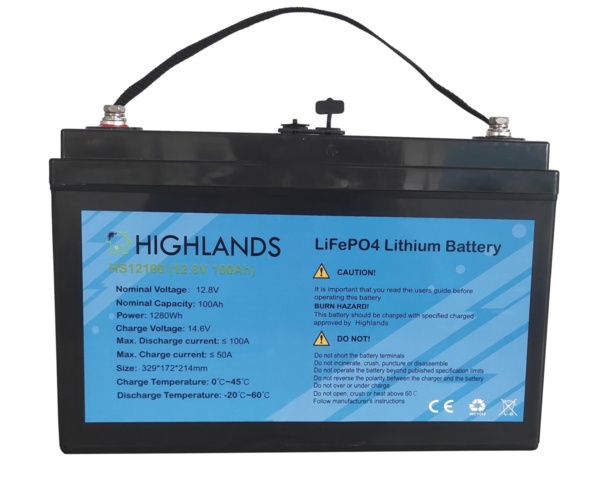 1028025-1 Lithium battery Highlands HS12100 12.8 V, 100AH