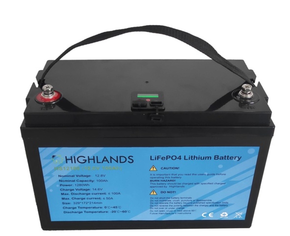 1028025-2 Lithium battery Highlands HS12100 12.8 V, 100AH