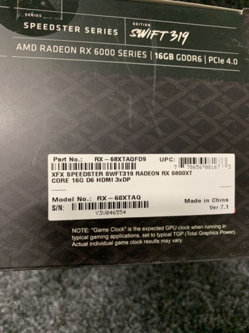 1026129-4 Graphics card XFX Radeon RX 6800 XT Speedster SWFT 319 Core 16GB