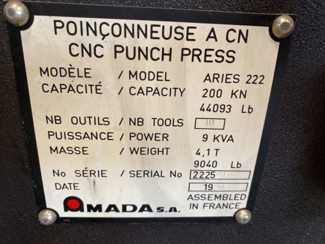 1024560-8 Punching machine Amada Aries 222