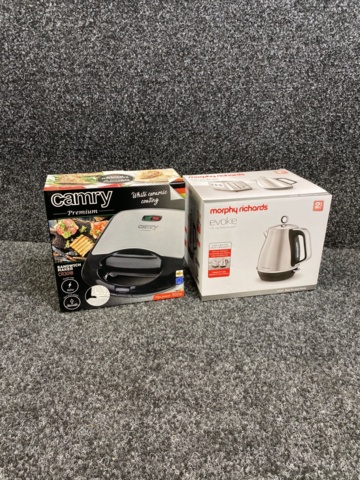 1026763-1 1 sandwich grill Camry CR 3018 & 1 Kettle Morphy Richards 1.5L