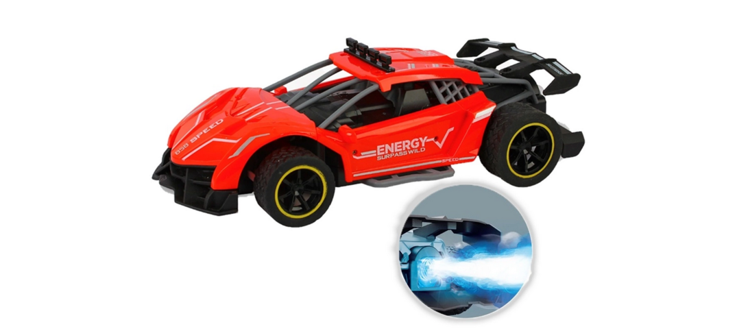 1026796-1 2 pcs RC Car with smoke and LED 2.4G 1:16 4CH Red