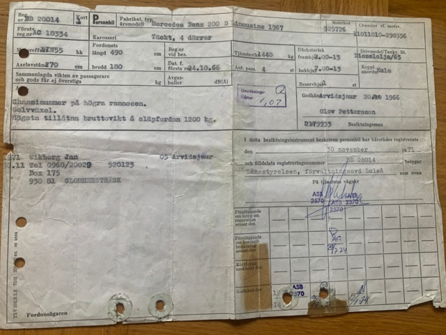 1028891-105 Mercedes-Benz 200 D - 1967