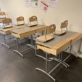 1023238-2 Skolbänkar med stolar, ca 16 stycken