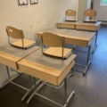 1023238-3 Skolbänkar med stolar, ca 16 stycken