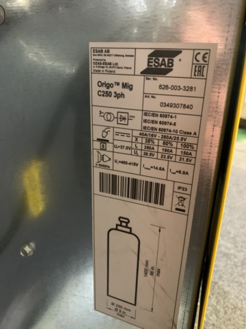 1029174-5 Mig welding ESAB ORIGO MIG C250
