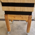 1032375-2 Butcher block on a stand with wheels