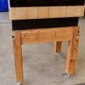 1032375-7 Butcher block on a stand with wheels