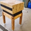 1032375-1 Butcher block on a stand with wheels