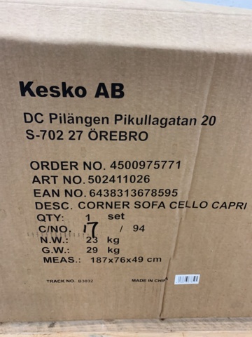 1032606-4 Corner sofa Cello Capri