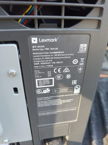 929179-11 Printer Lexmark MC2425