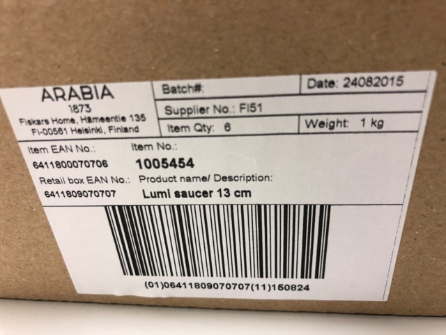 1032579-18 Arabia Lumi käyttämätön 10 hengen kahviastiasto