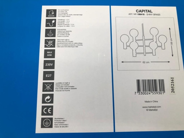 1033073-3 MArkslöjd Capital ceiling lamp - Shipping included